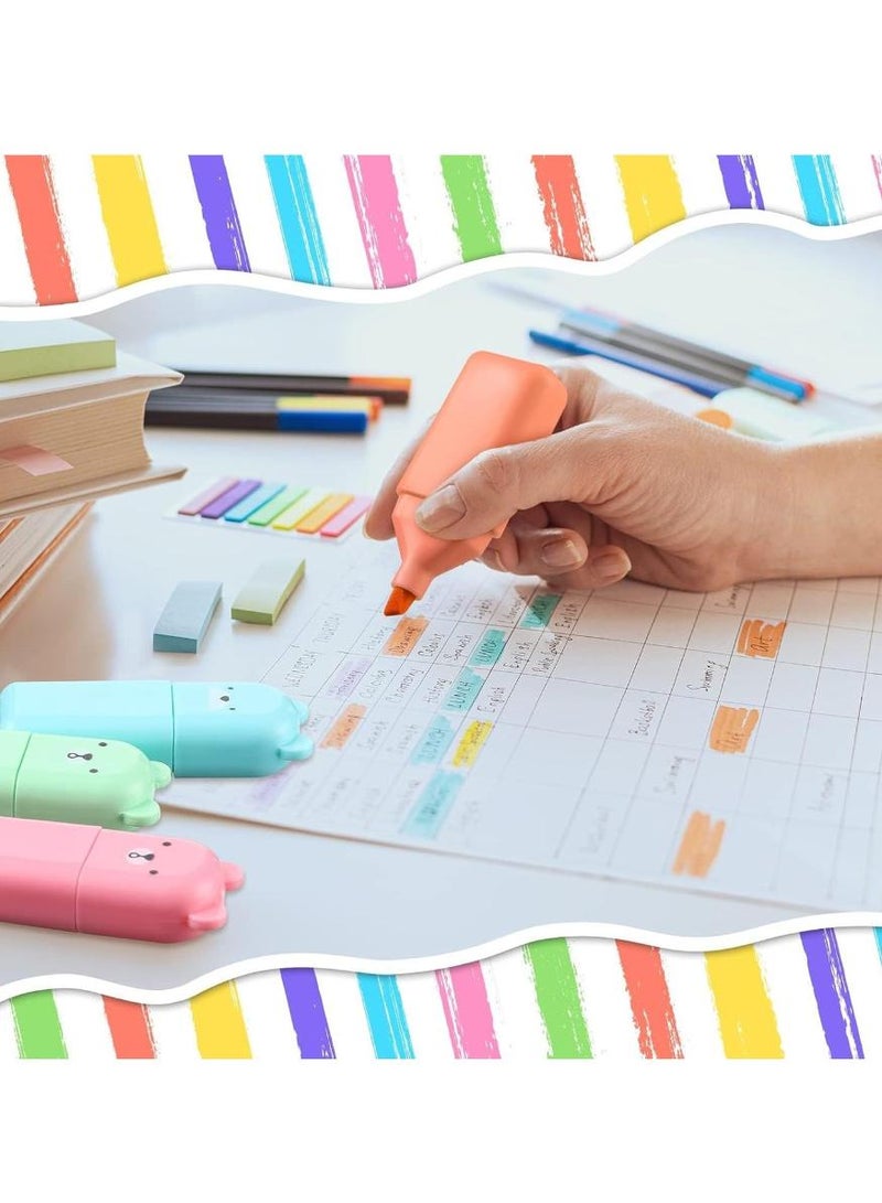  BestDI 6 قطع أقلام تمييز بألوان مختلطة، مستلزمات العودة إلى المدرسة، أقلام تمييز متنوعة من اللوازم المكتبية المدرسية، قلم تمييز صغير - Image 4